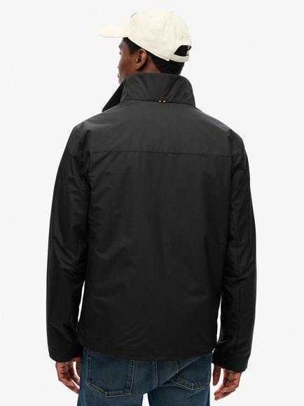 Superdry Non-Hood Logo Windbreaker Jacket, Jet Black - view 2, Jet Black