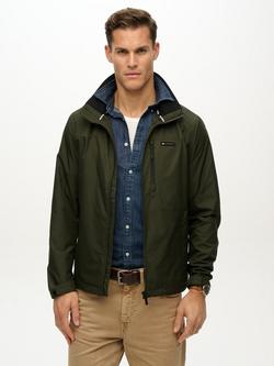 Superdry Non-Hood Logo Windbreaker Jacket, Olive Green, Olive Green
