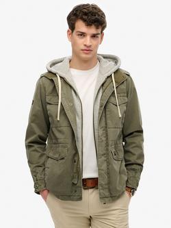 Superdry Hooded Rookie Jacket, Dusty Olive Green, Dusty Olive Green