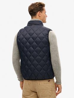 Superdry Diamond Quilt Fuji Lite Gilet - view 2, Eclipse Navy