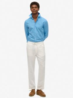 Superdry Merchant Linen Trousers, Optic, Optic