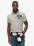Superdry Vintage Athletic Polo Shirt, Vintage Grey Marl