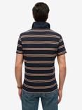 Superdry Lightweight Stripe Jersey Polo Shirt, White Multi Stripe