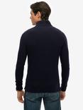 Superdry Vintage Athletic Long Sleeve Cotton Polo Shirt, Eclipse Navy