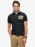 Superdry Vintage Athletic Jersey Polo Shirt, Eclipse Navy/White