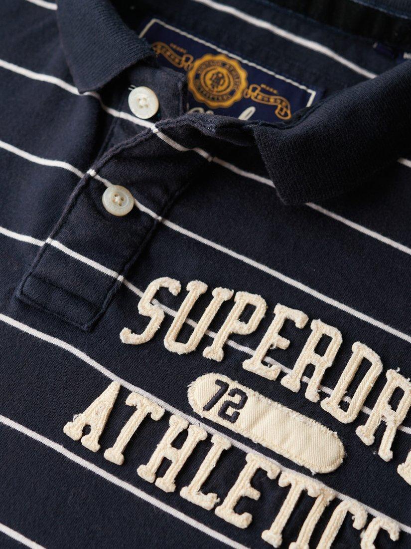 Product image 5 of 5, which shows Superdry Vintage Athletic Jersey Polo Shirt, Eclipse Navy/White, S