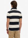 Superdry Cotton Vintage Athletic Jersey Polo Shirt, Navy Hoop/White