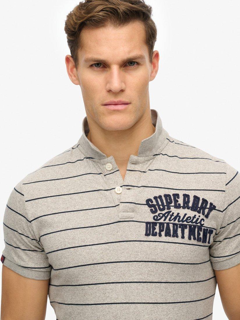 Product image 4 of 5, which shows Superdry Cotton Vintage Athletic Jersey Polo Shirt, Grey, S