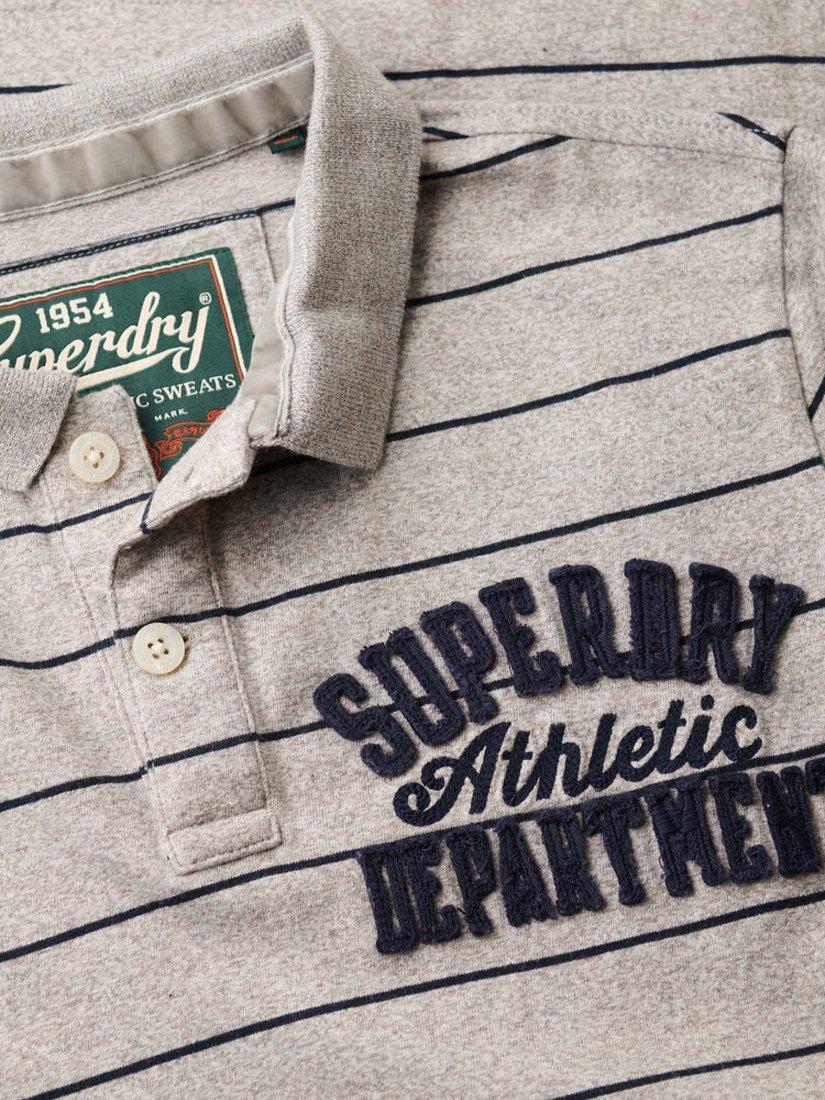 Product image 5 of 5, which shows Superdry Cotton Vintage Athletic Jersey Polo Shirt, Grey, S