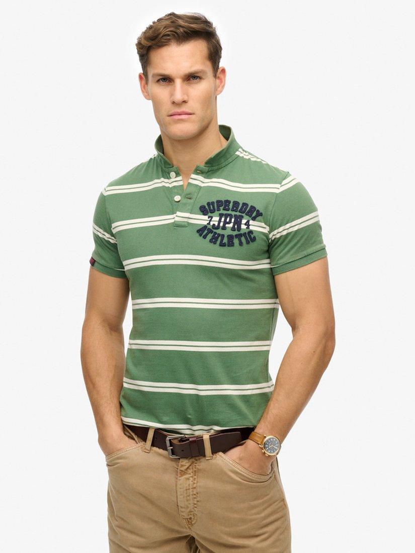 Superdry Cotton Vintage Athletic Jersey Polo Shirt, Green