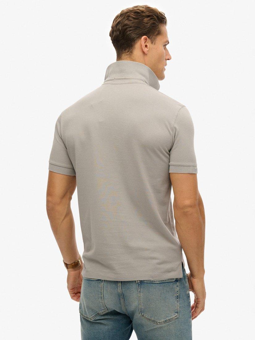 Product image 2 of 5, which shows Superdry Cotton City Pique Polo Shirt, Dove Grey, S