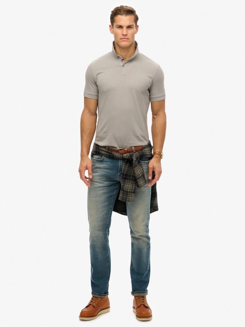 Product image 3 of 5, which shows Superdry Cotton City Pique Polo Shirt, Dove Grey, S