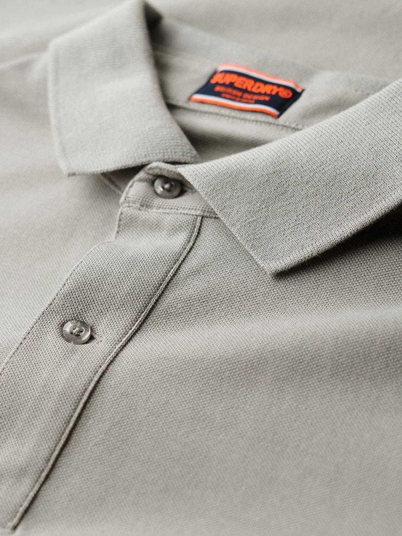 Product image 5 of 5, which shows Superdry Cotton City Pique Polo Shirt, Dove Grey, S