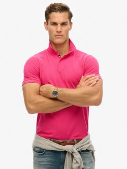 Superdry Cotton City Pique Polo Shirt, Raspberry Pink