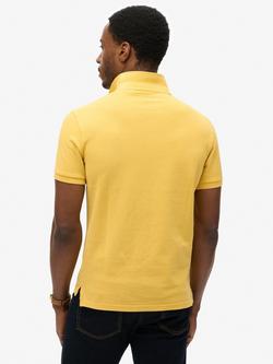 Superdry Vintage Destroy Cotton Regular Fit Short Sleeve Polo Shirt - view 2, Pigment Yellow