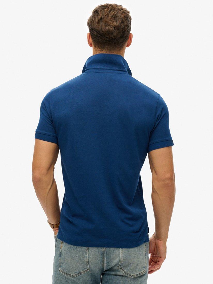 Product image 2 of 5, which shows Superdry Cotton City Pique Polo Shirt, Pilot Mid Blue, S