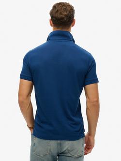 Superdry Cotton City Pique Polo Shirt - view 2, Pilot Mid Blue
