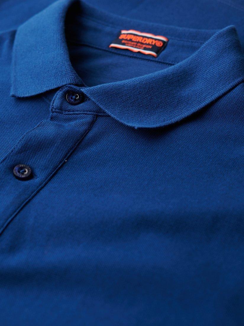 Product image 5 of 5, which shows Superdry Cotton City Pique Polo Shirt, Pilot Mid Blue, S