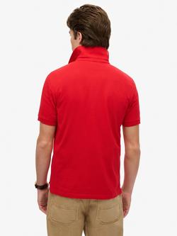 Superdry Cotton City Pique Polo Shirt - view 2, Risk Red