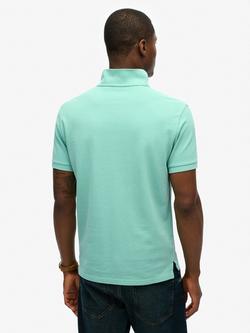 Superdry Vintage Destroy Cotton Regular Fit Short Sleeve Polo Shirt, Spearmint Green - view 2, Spearmint Green