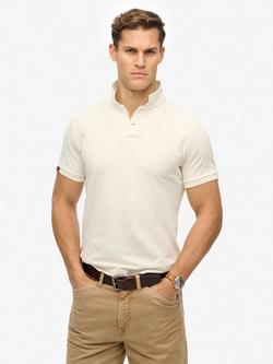 Superdry Cotton Vintage Destroy Polo Shirt, Chalk White