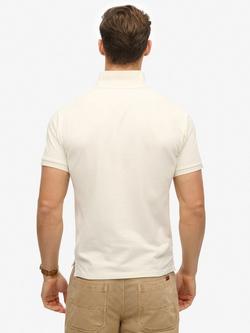 Superdry Cotton Vintage Destroy Polo Shirt - view 2, Chalk White