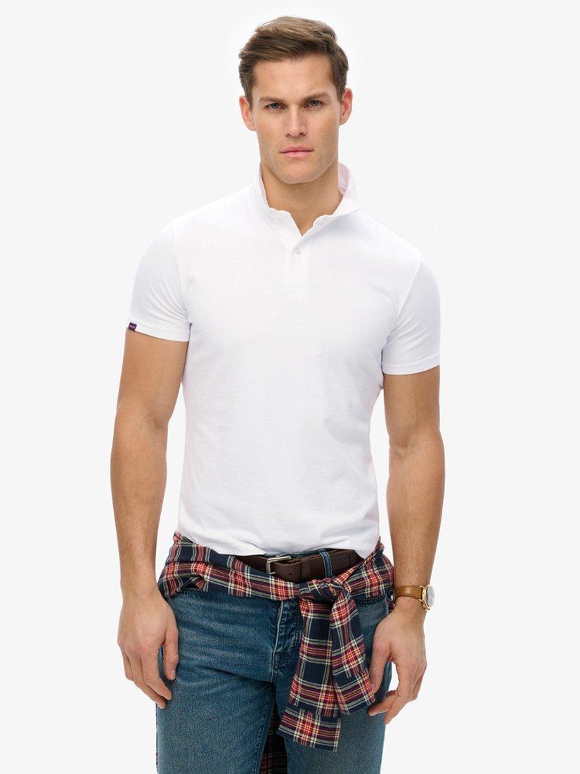 Superdry Cotton Regular Fit Short Sleeve Essential Polo Shirt, Optic