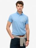 Superdry Essential Cotton Regular Fit Short Sleeve Polo Shirt, Bluebell