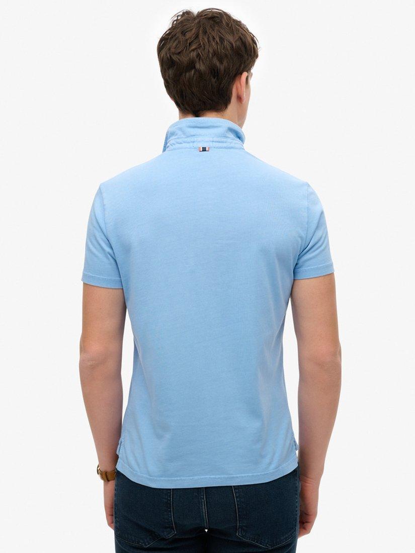 Product image 2 of 4, which shows Superdry Essential Cotton Regular Fit Short Sleeve Polo Shirt, Bluebell, S