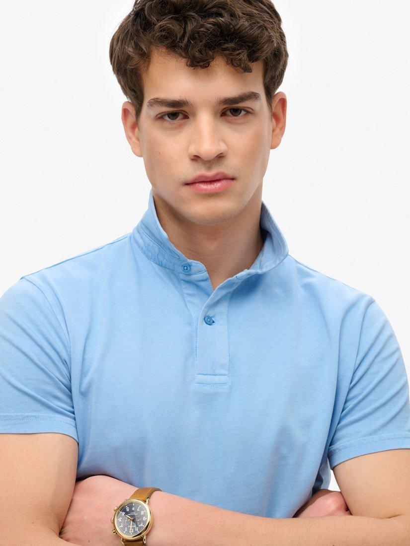 Product image 4 of 4, which shows Superdry Essential Cotton Regular Fit Short Sleeve Polo Shirt, Bluebell, S