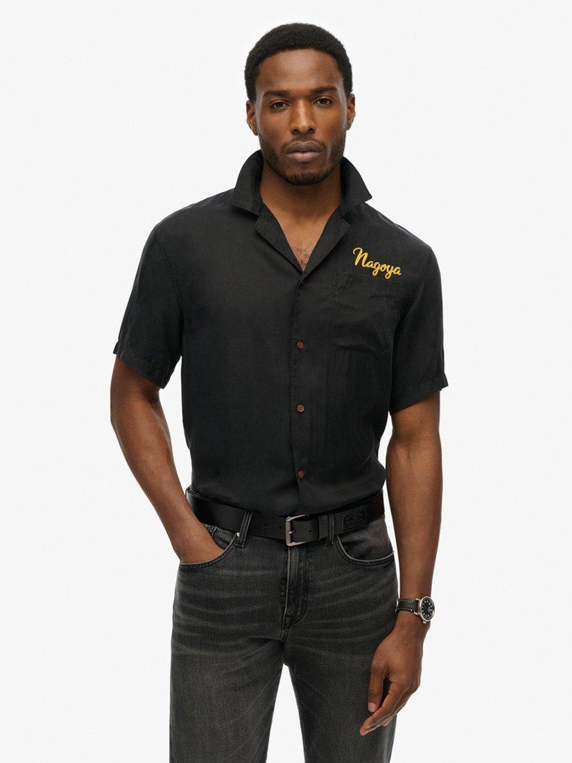 Product image 1 of 4, which shows Superdry Merchant Suika Shirt, Meteorite Black, S