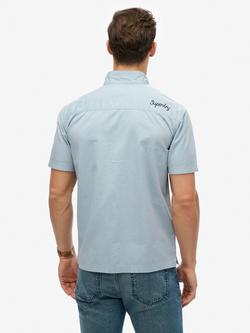 Superdry Mechanic Short Sleeve Shirt, Blue Fog - view 2, Blue Fog
