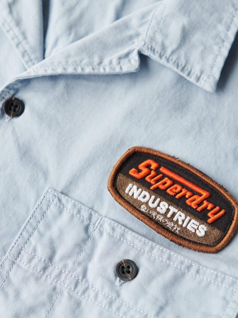 Product image 5 of 5, which shows Superdry Mechanic Short Sleeve Shirt, Blue Fog, S