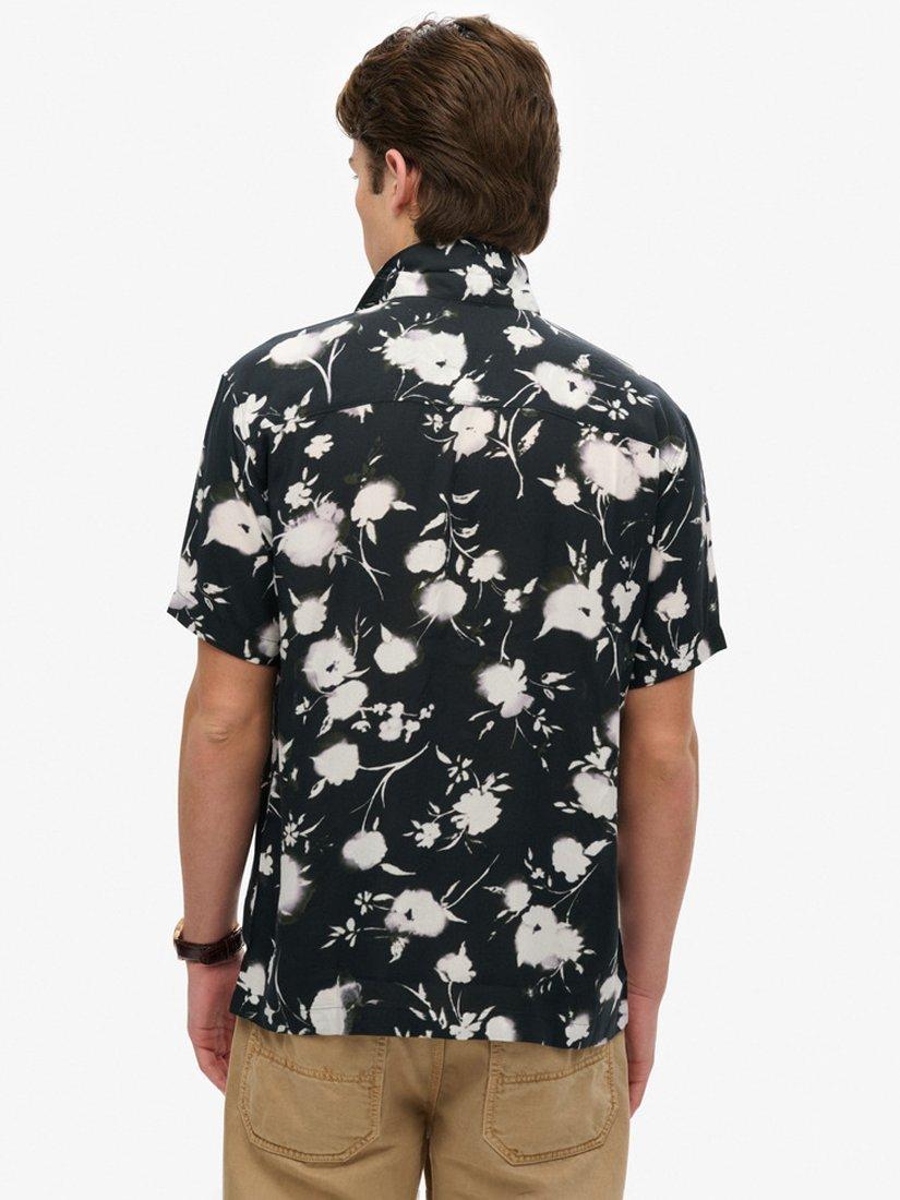 Product image 2 of 4, which shows Superdry Short Sleeve Printed Shirt, Black/White, S