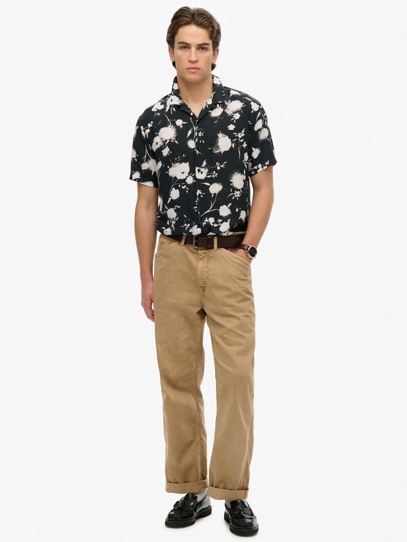 Product image 3 of 4, which shows Superdry Short Sleeve Printed Shirt, Black/White, S