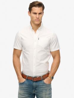 Superdry Oxford Short Sleeve Shirt, Optic, Optic