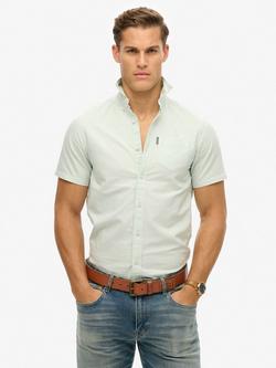 Superdry Oxford Short Sleeve Shirt, Light Green