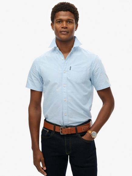 Superdry Oxford Short Sleeve Shirt, Classic Blue