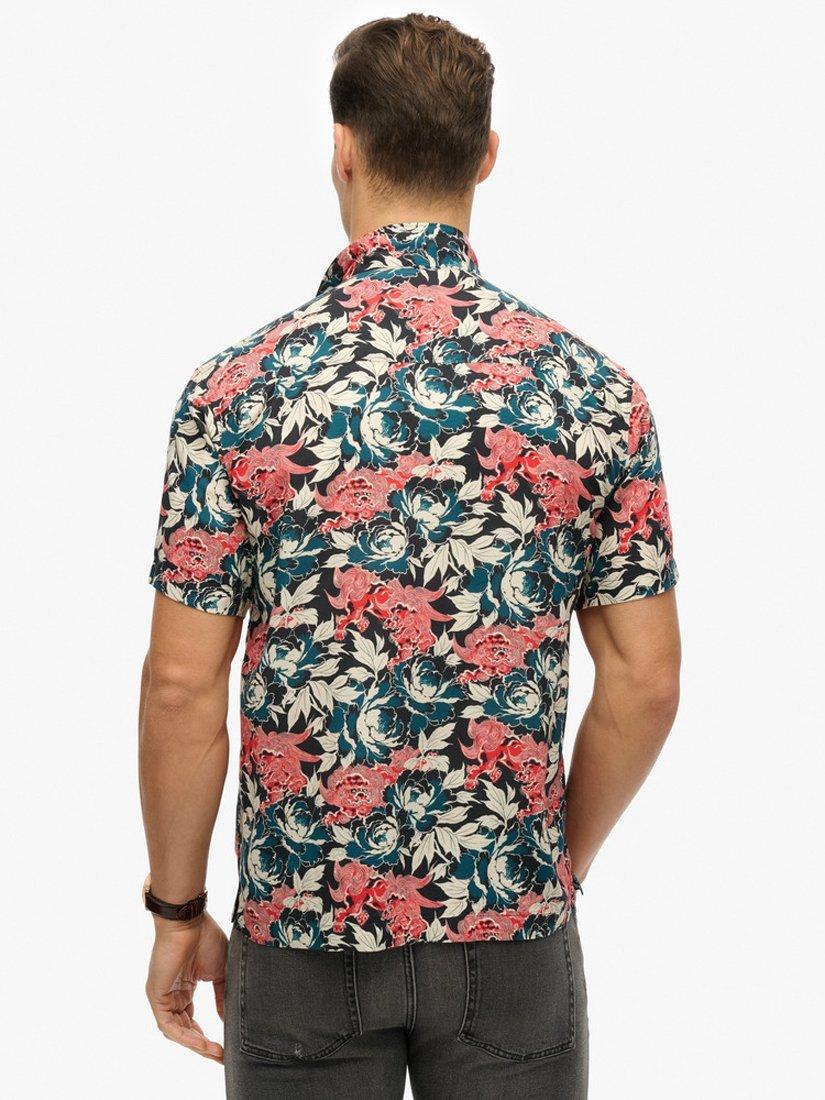 Product image 2 of 6, which shows Superdry Merchant Hawaiian Shirt, Karashishi Navy, S