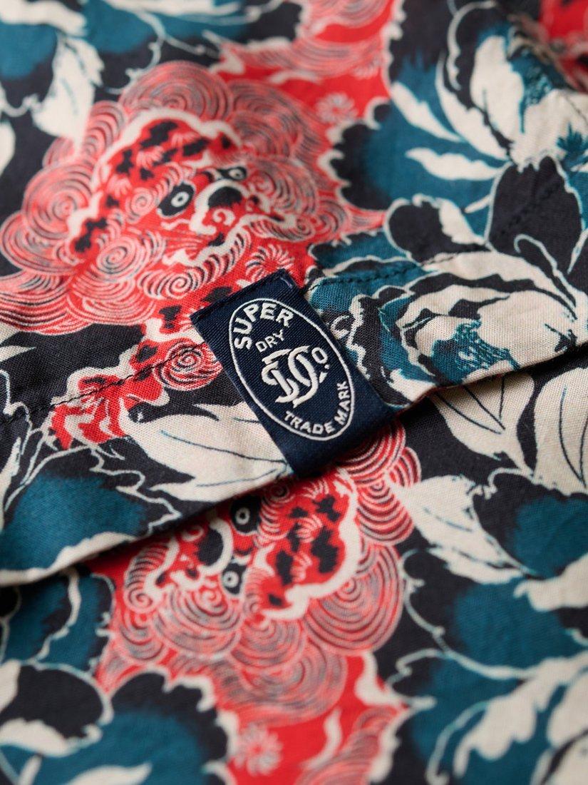 Product image 4 of 6, which shows Superdry Merchant Hawaiian Shirt, Karashishi Navy, S