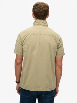 Superdry Military Pure Organic Cotton Short Sleeve Shirt - view 2, Stonewash Brown