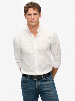 Superdry Essentials Tailored Lite Long Sleeve Shirt, Optic