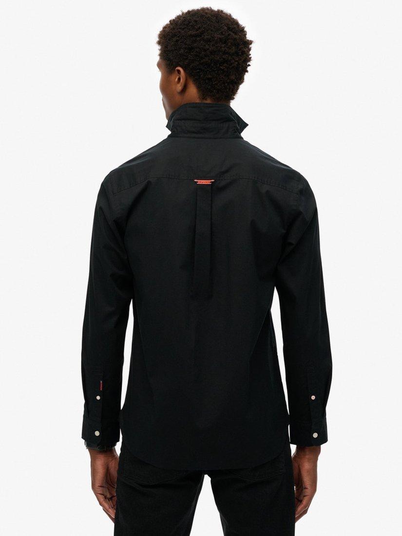 Product image 2 of 5, which shows Superdry Essentials Tailored Lite Long Sleeve Shirt, Black, S