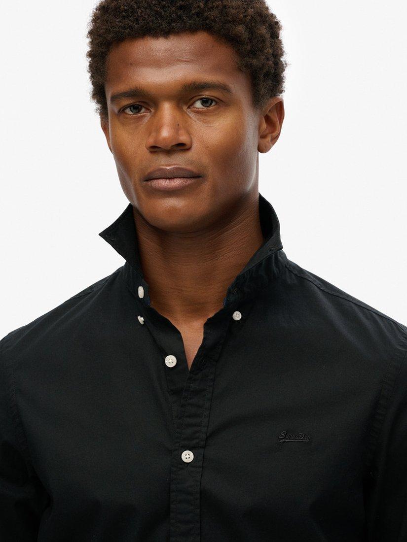 Product image 4 of 5, which shows Superdry Essentials Tailored Lite Long Sleeve Shirt, Black, S