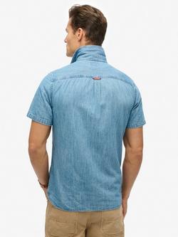 Superdry Essential Short Sleeve Denim Shirt - view 2, Vintage Wash