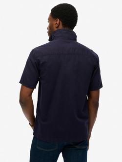 Superdry Merchant Resort Linen Cotton Blend Shirt - view 2, Nautical Navy
