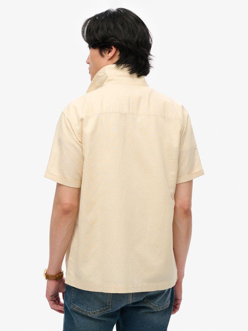 Product image 2 of 5, which shows Superdry Merchant Resort Shirt, Oatmeal Beige, S