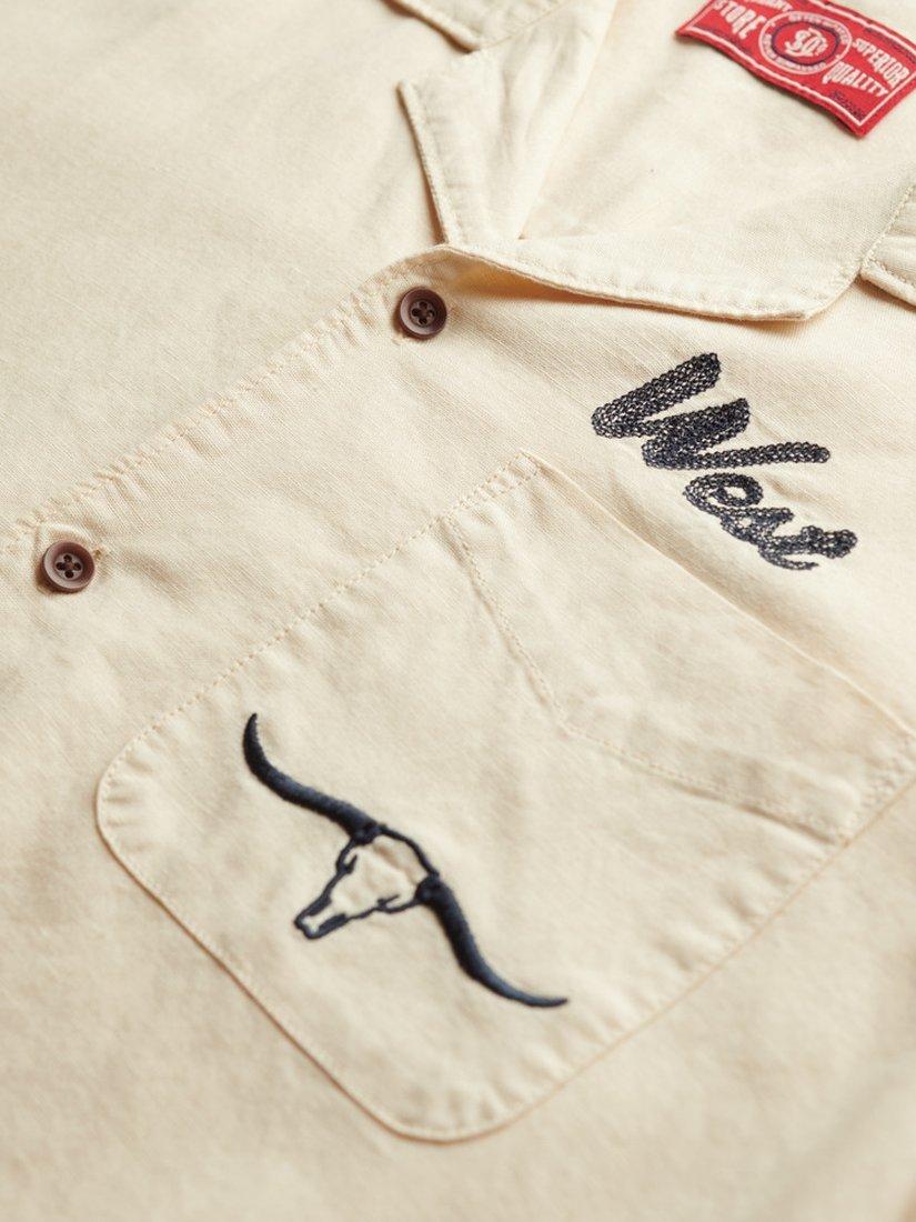 Product image 5 of 5, which shows Superdry Merchant Resort Shirt, Oatmeal Beige, S