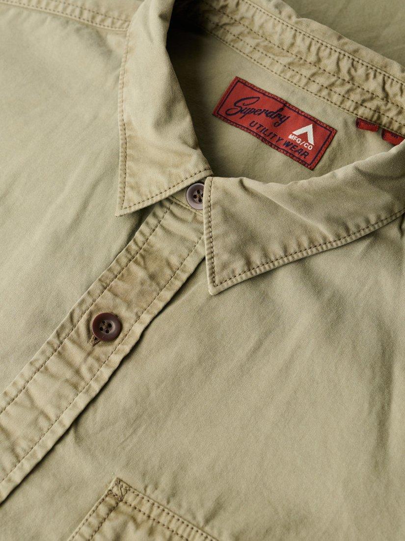 Product image 5 of 5, which shows Superdry Military Long Sleeve Shirt, Light Khaki Green, S