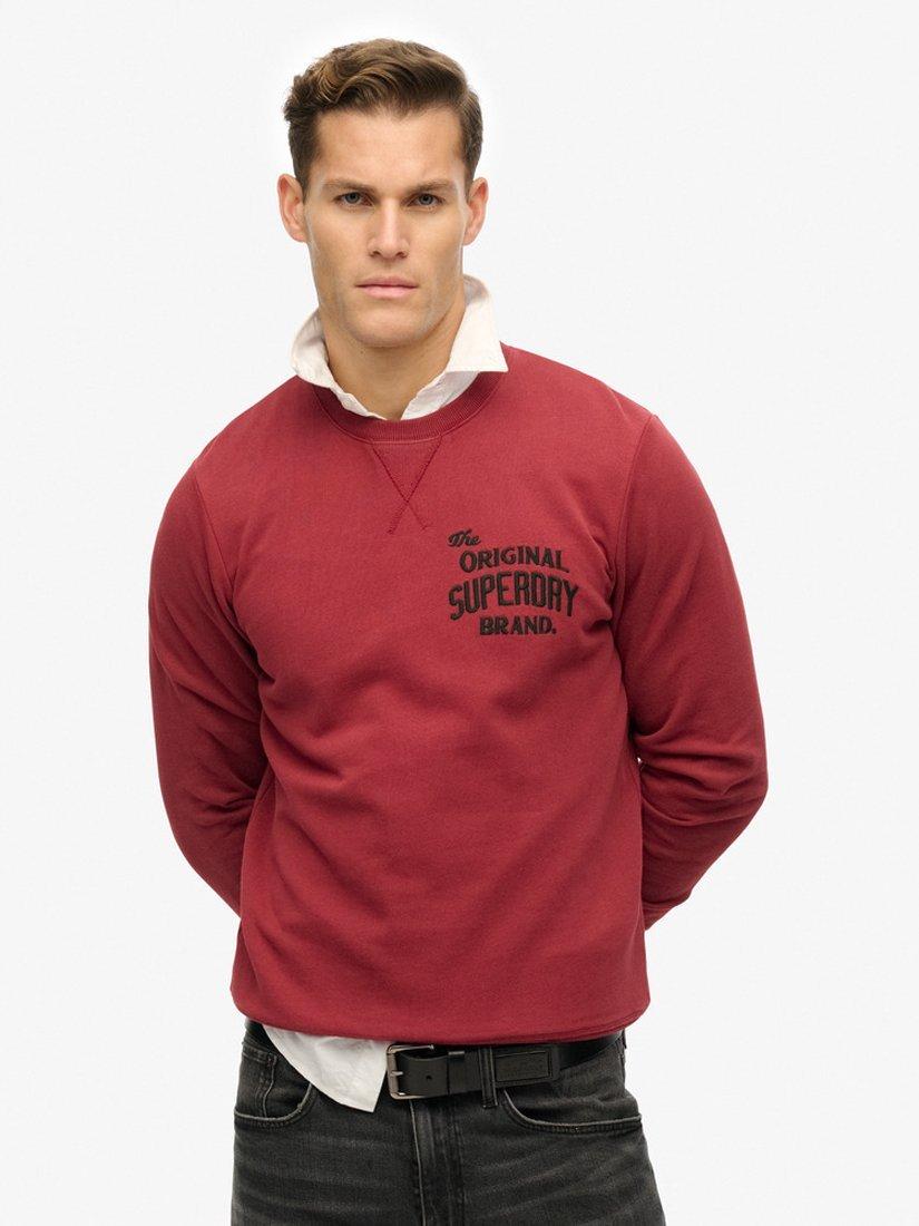 Product image 1 of 5, which shows Superdry Workwear Applique Sweatshirt, Bordeaux Red, S